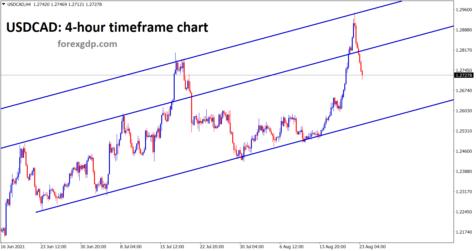 USDCAD is moving in an uptrend line in the 4 hour timeframe chart